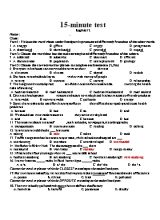 Bài kiểm tra 15 phút môn Tiếng Anh 12